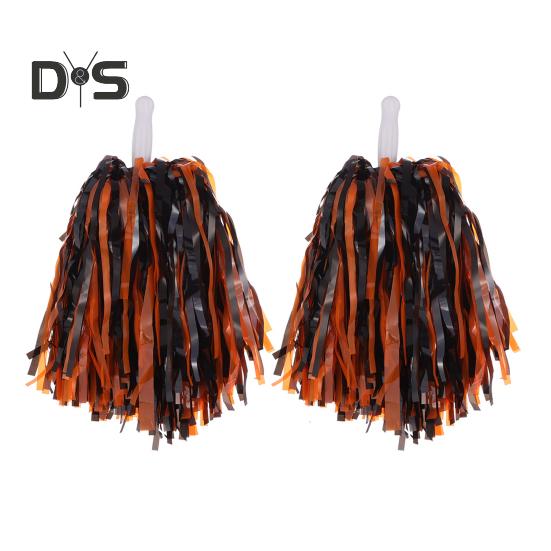 2Pcs Cheerleader Pom Poms Metallic Foil Cheerleader Pom Poms Hand Flowers with Handle for Sports Competitions Celebrations