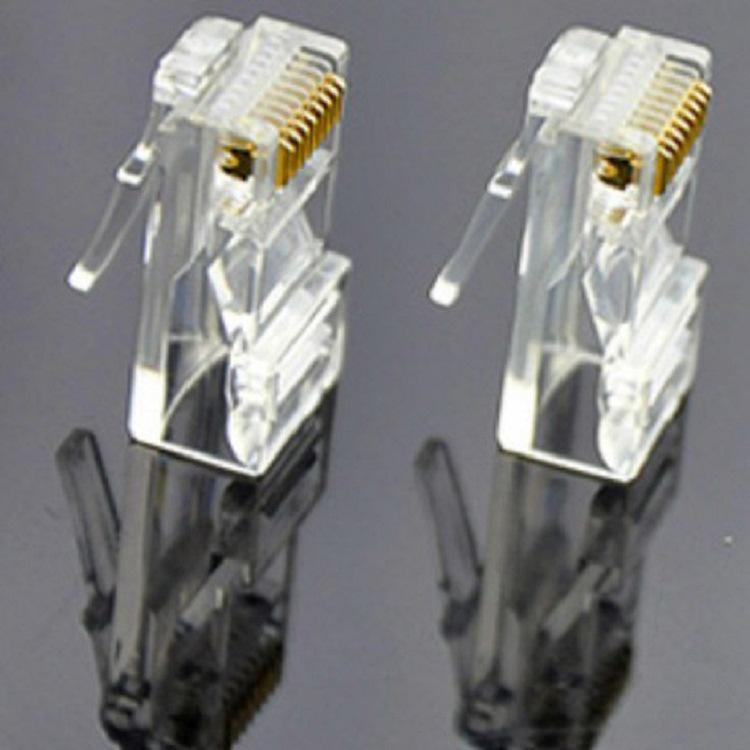 RJ45 Cat6 Gigabit Unshielded 8P8C Connector with Pure Copper Core - Engineering Grade CAT6, New Color Box