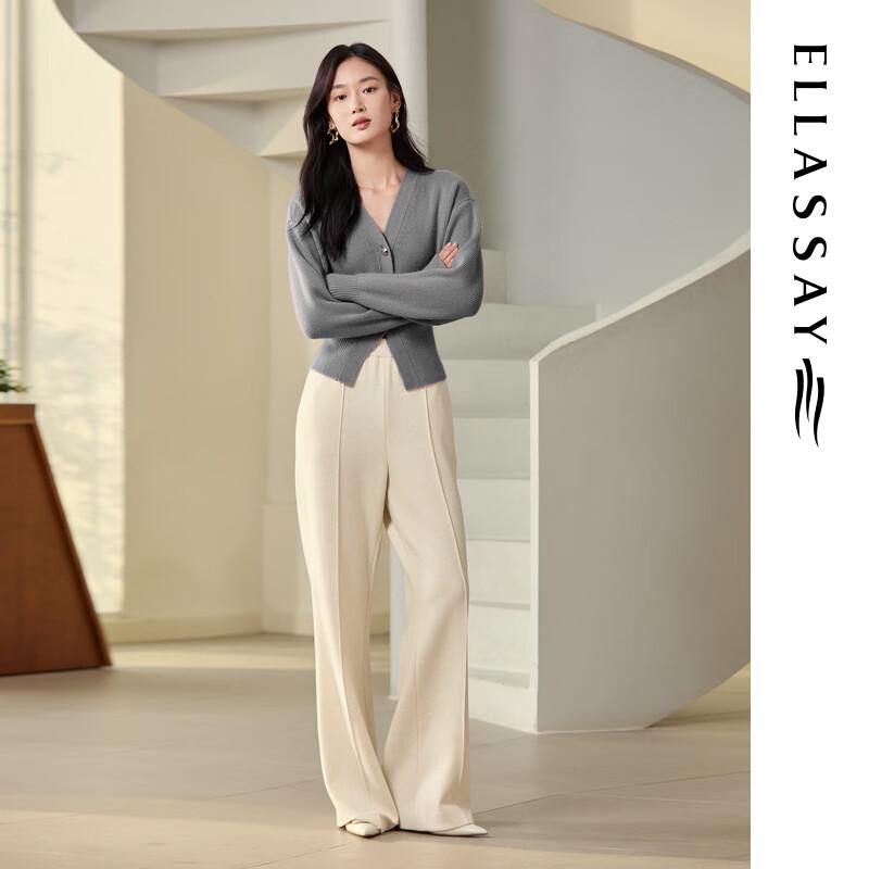 ELLASSAY Women's V-Neck Knit Cardigan