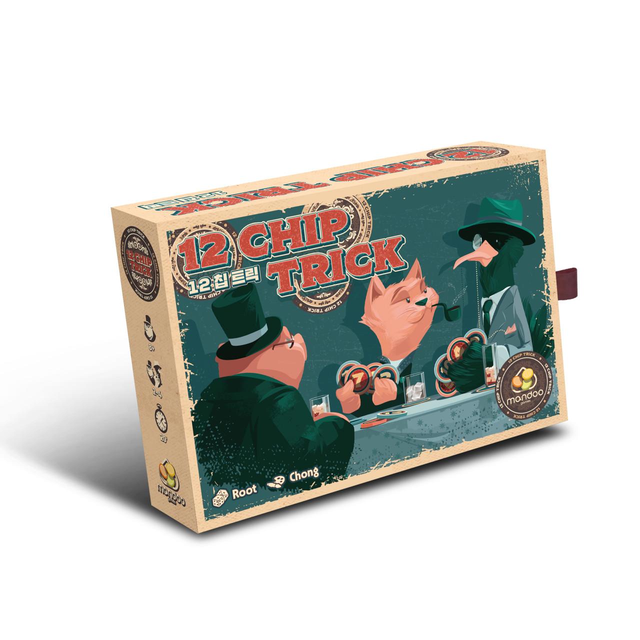 12 Chip Trick Board Game: Trick-Taking Blackjack