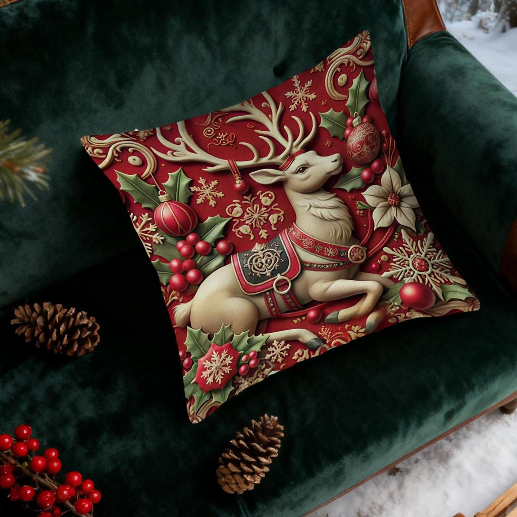 Couch Pillow Covers 3D Visual Effect Decorative Cushion Pillowcases Christmas Decorative Throw Pillow Covers For Holiday Winter