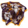New temperament purple lily square scarf spring and summer imitation silk elegant versatile flower silk scarf thin scarf sunscreen headscarf