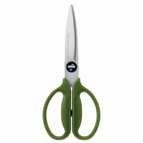 Plus Kitchen Scissors, Disassembly, Dishwasher Safe, Fit Cut Curve, Outdoor Packaging, Moss Green, Long-lasting Sharpness, 35677