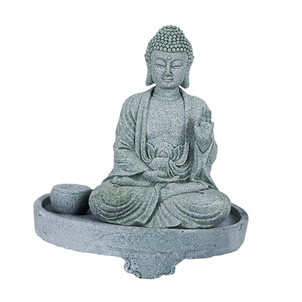 Buddha Incense Holder Figurine Zen Stand Craft Ornament for Shelf Tabletop Living