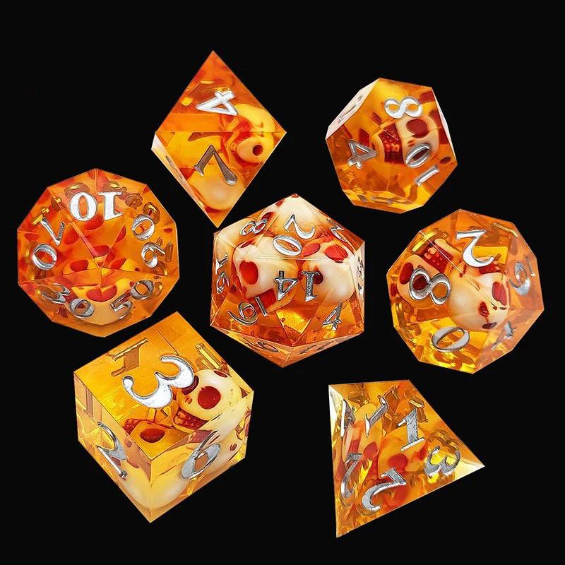 7Pcs/set Skull Dice Red Black D4 D6 D8 D10 D% D12 D20 Polyhedral Games Dice Set for Role Playing Board Table Games