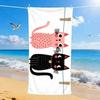 1pc Pet-Friendly Social Day Theme Beach Towel, Cute Pet Day Beach Towel, Parkour Cat Hanging Action Area, Cat Museum, Cat-Themed