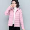 Women's fashionable light down jacket with stand collar, slim fit, short style, large size cotton jacket