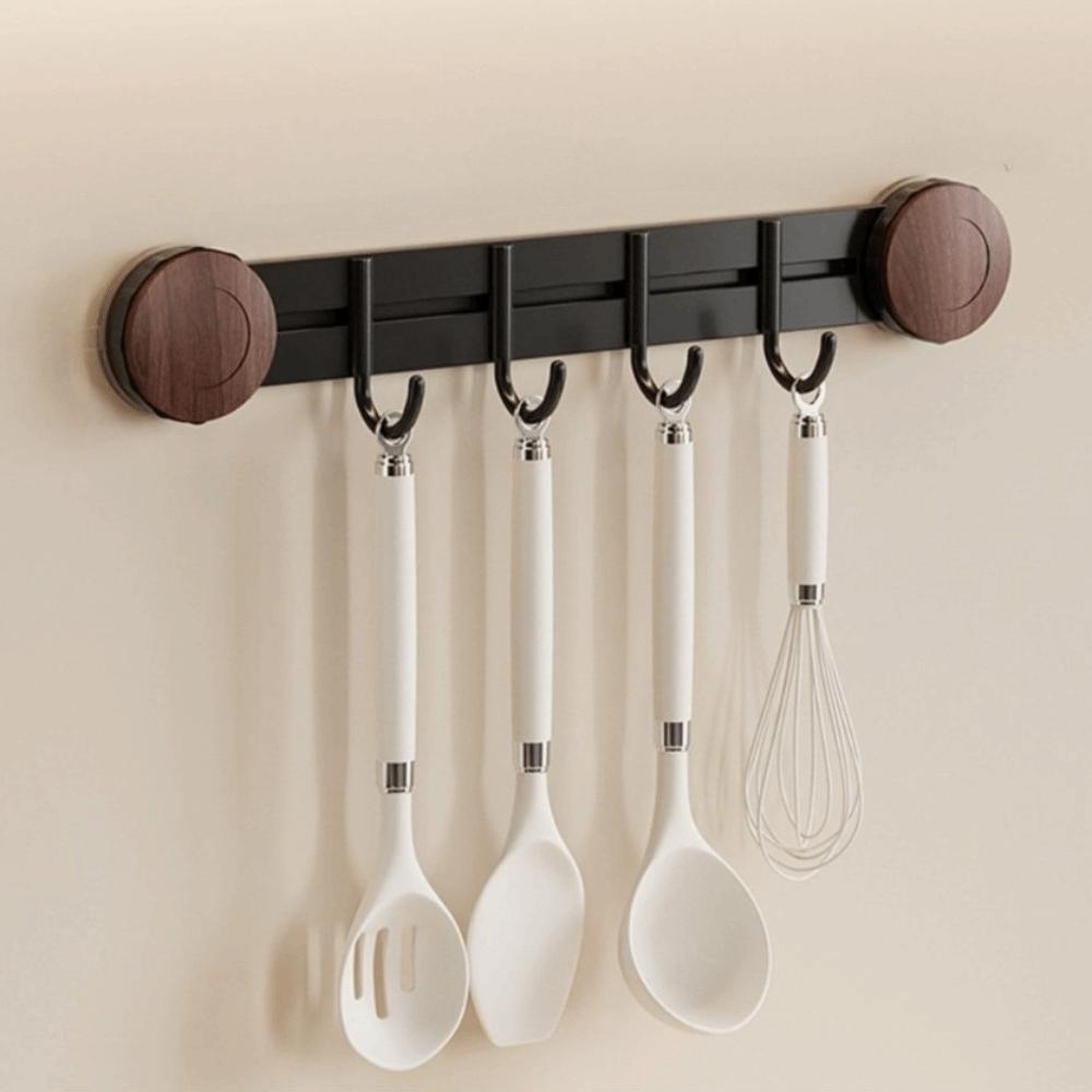 Wall-Mounted Vacuum Suction Cup Hooks 4/6 Hooks Kitchen Storage Hooks  Behind Door