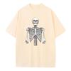 2025 Spring and Summer Loose T-shirt Pure  Unisex Top Skull Torso Graphic T-shirt Printed Men's and Women's Versatile Top