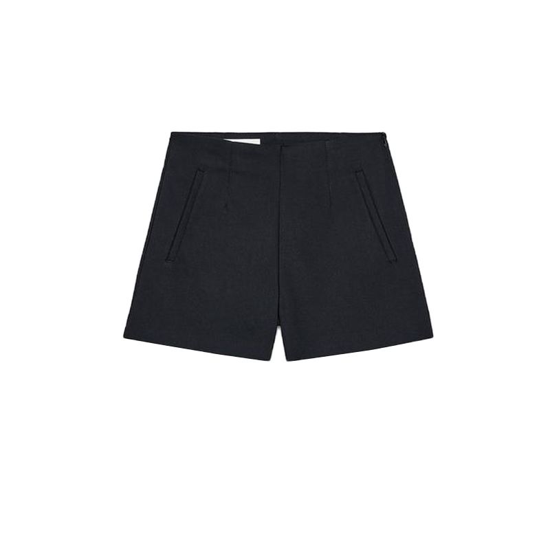 

Summer New Product Women clothes Western Style Single Side Pocket Decoration High Waist Temperament Simple Casual Shorts 1165136 Black M