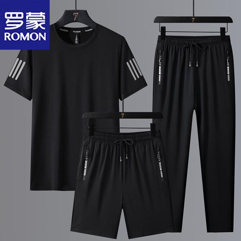 ROMON Men s Summer Ice Silk 3-Piece Sport Set L