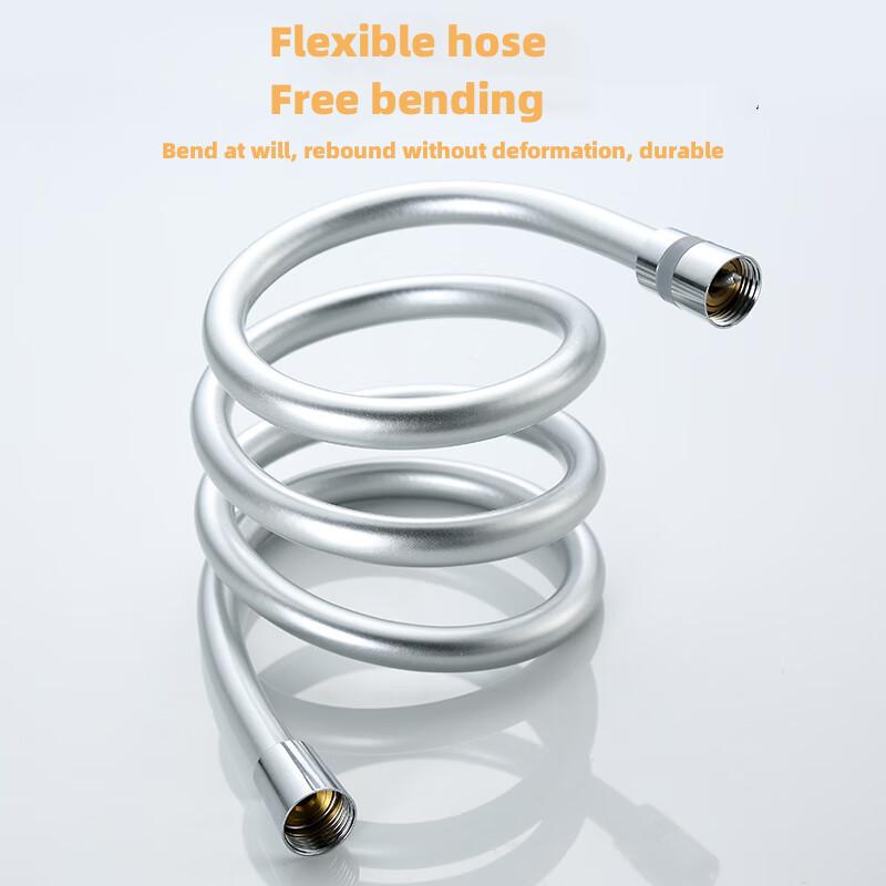 High Quality PVC Shower Hose 1.2m 1.5m Durable Flexible Standard Thread Leak Proof Black Silver for Home Use