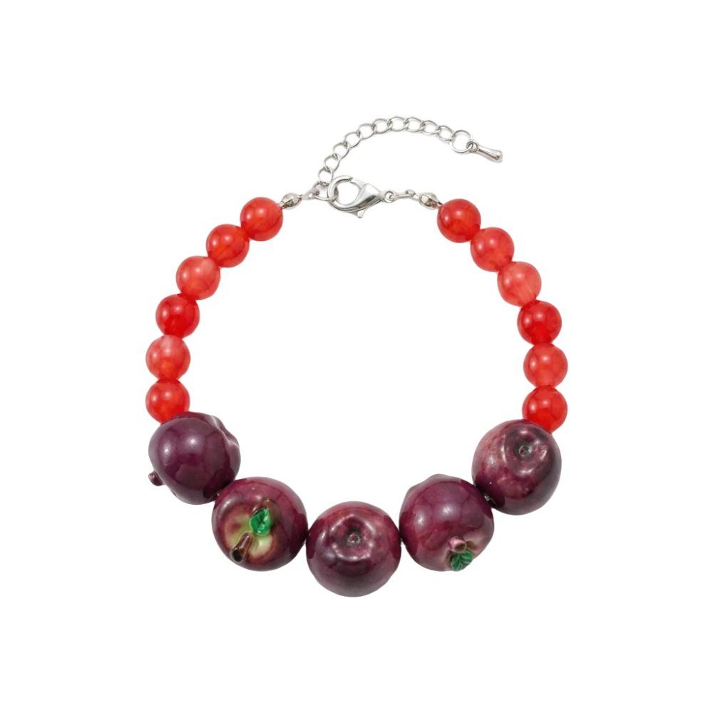 Exaggerated Lemon Bracelet Colorful Beads Stacked Bracelet Cute Fruit Beaded Bracelet  Girls Wear