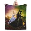 W-Wicked 2 Musical Movie Glinda Elphaba Plush Blanket Child Flannel Throw Blanket For Couch Bed Bedspread Gift Idea