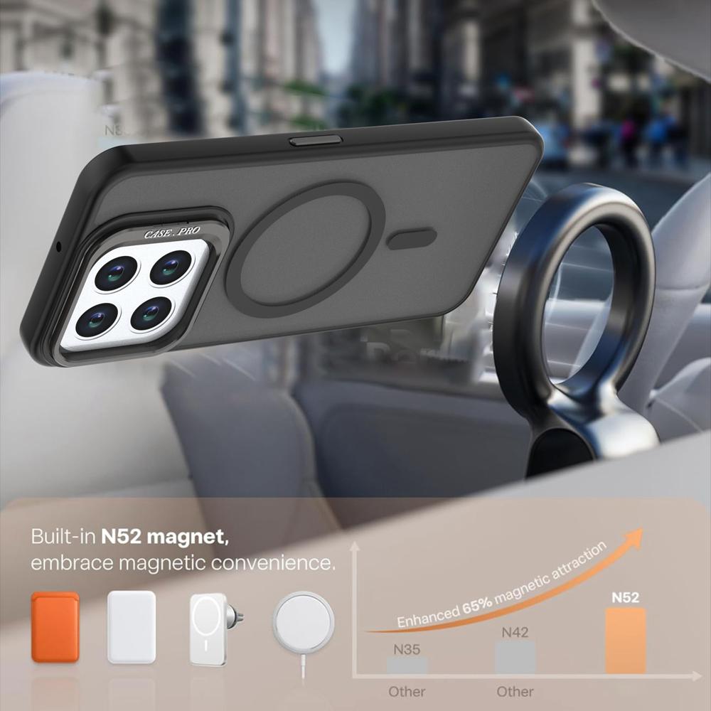 KEYSION Lens Stand Magnetic Phone Case for MagSafe for HONOR X6c X5b Plus Matte Translucent Shockproof Cover for Honor X5b Plus X6c