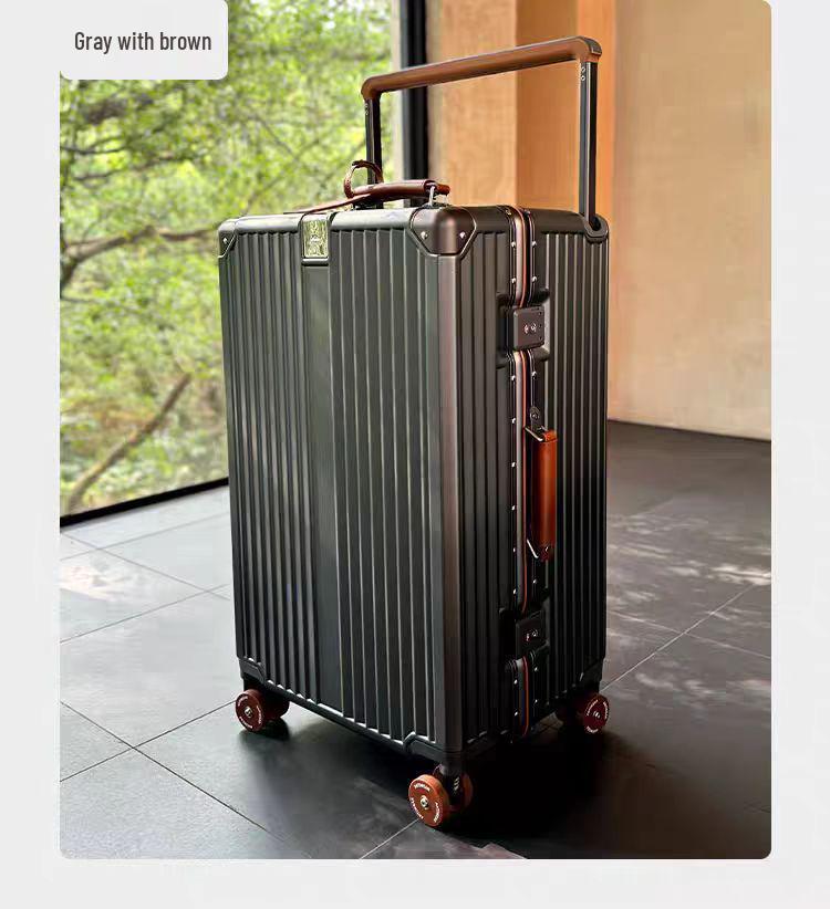 Silent Universal Skate Wheel Suitcase - 20" Boarding Password Box & 24" Trolley Case for Women
