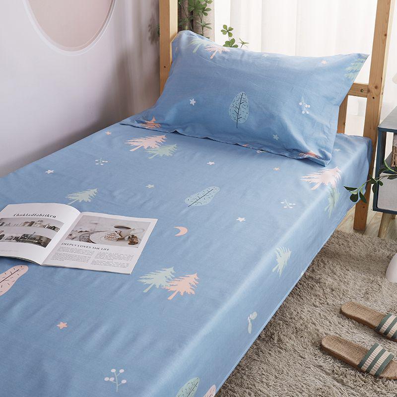 Pure Cotton Thickened Bed Sheet for University and School Dorm Bunk Beds - 100% Cotton, Single Bed 110x210cm (for 0.8-0.9m bed)