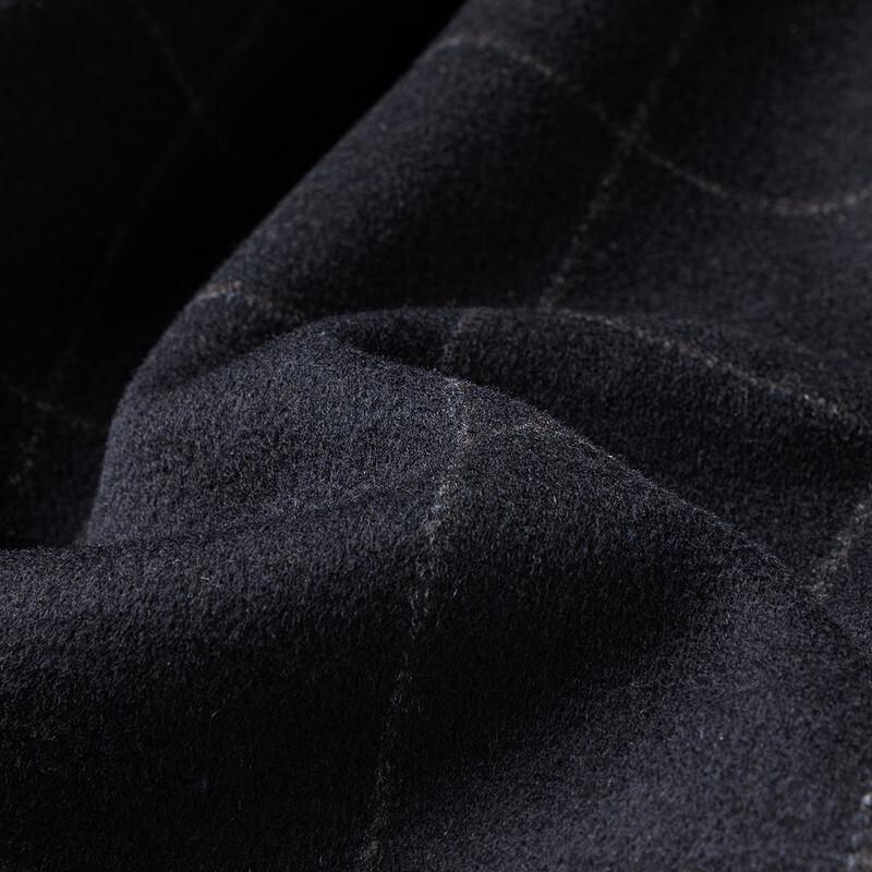 FAPAI Men's Merino Wool Plaid Mid-Length Overcoat