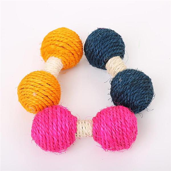 Buy Colorful Cat Rope Toys Cat Toy Balls Tease Game Exercise Barbell ...