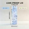 1PC White Rose Soft Floral Art Print 750ml Color Plastic Sports Water Bottle Leakproof Flip Straw Lid Suitable for Sports Office Home Use