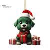 Christmas Ornament Vibrant Color Easy To Hang Cute Dog Car Hanging Pendant Xmas Tree Acrylic Pendant