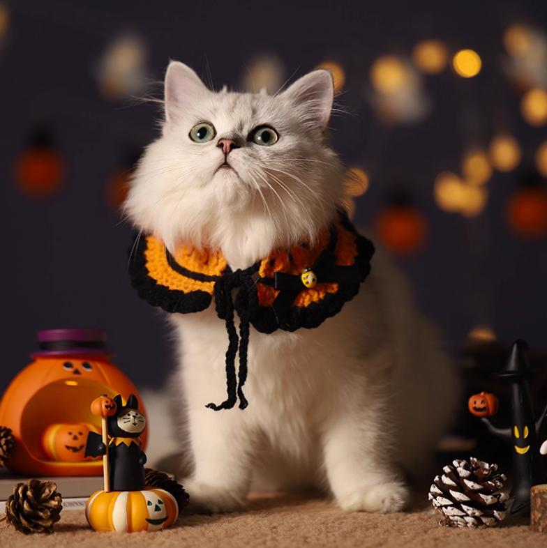 Funny Halloween Cat Scarves and Pet Clothes Cute Plush Toys Cat Accessories Cat Hats Dog Bibs Cute Collars