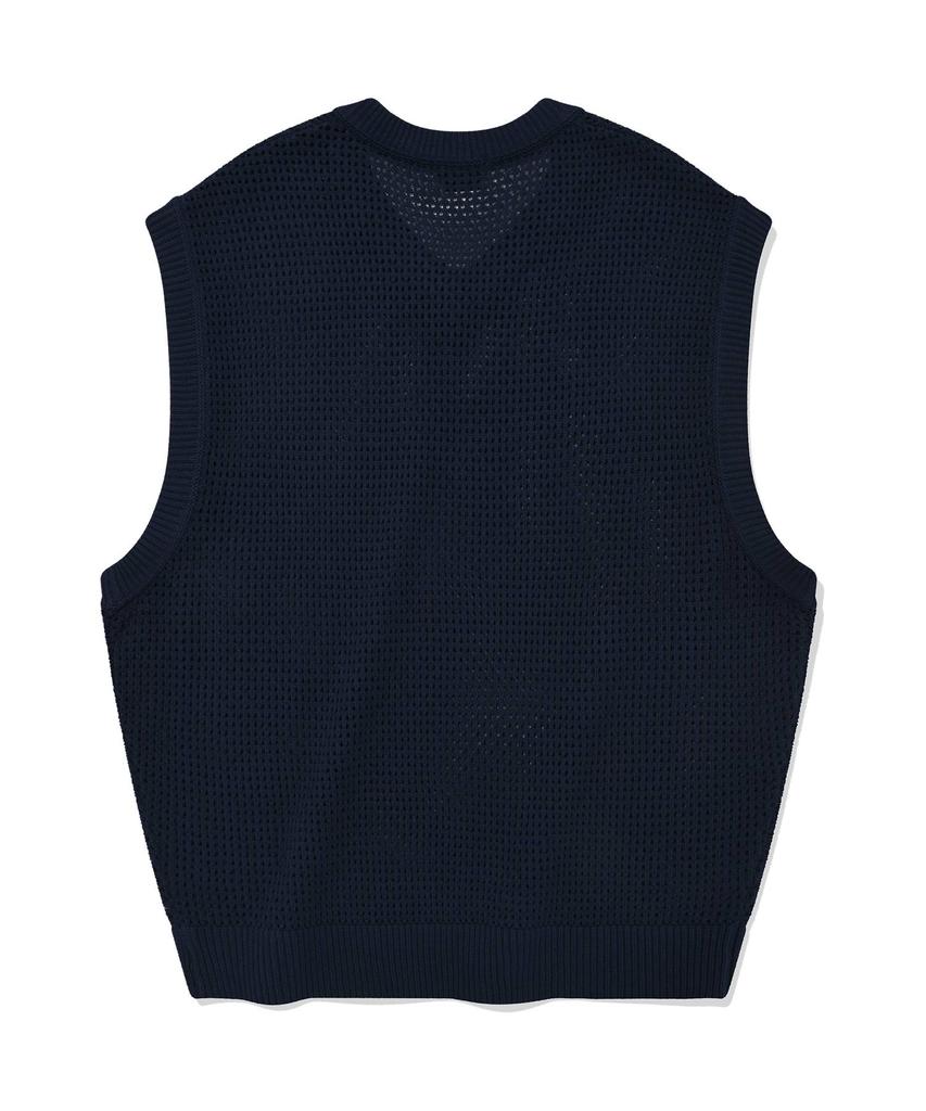 Covernat Crochet Knit Vest Navy