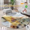 Luxury Gold Round Carpets for Living Room Sofas Decoration Large Area Rugs Bedroom Decor Anti Slip Floor Mats Chair Rug Washable