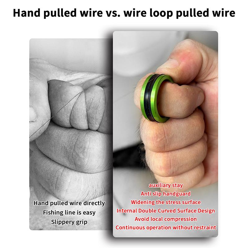 1/2Pcs Fishing Line Puller Anti-Slip Rubber Ring Portable Line Pull Loop Aluminum Alloy Fishing Tackle Tool Fishing Equipment
