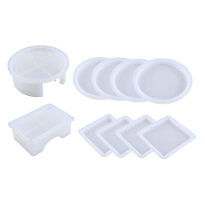 Stampi per Sottobicchieri in Resina, 4 Stampini per Sottobicchieri in Resina per Resina Epossidica con Stampo Portasottobicchieri in Silicone, Stampo per Sottobicchieri in Resina Epossidica