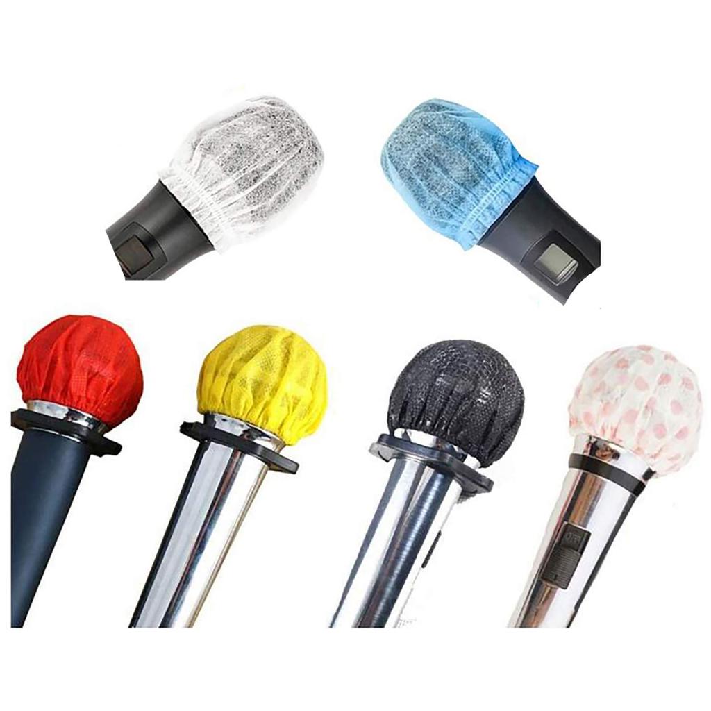 600-Piece Microphone Covers, Microphone Sponges, Noise-Reducing Ball-Shaped Non-Woven Fabric Cover Case Caps for Karaoke (6-Color Blend)