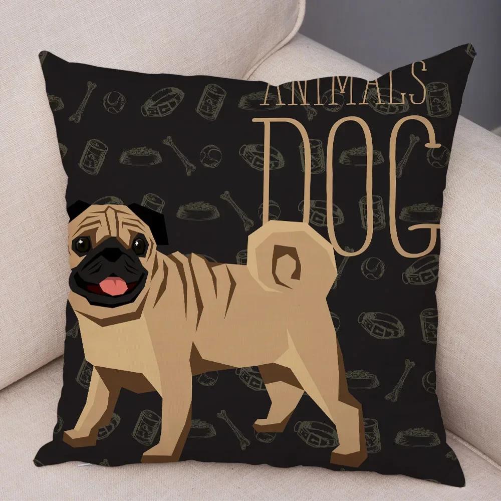 Sofa Home Pillowcase Color Schnauzer Dalmatians Cushion Cover Decorative Cartoon Dog Pet Animal Pillowcase