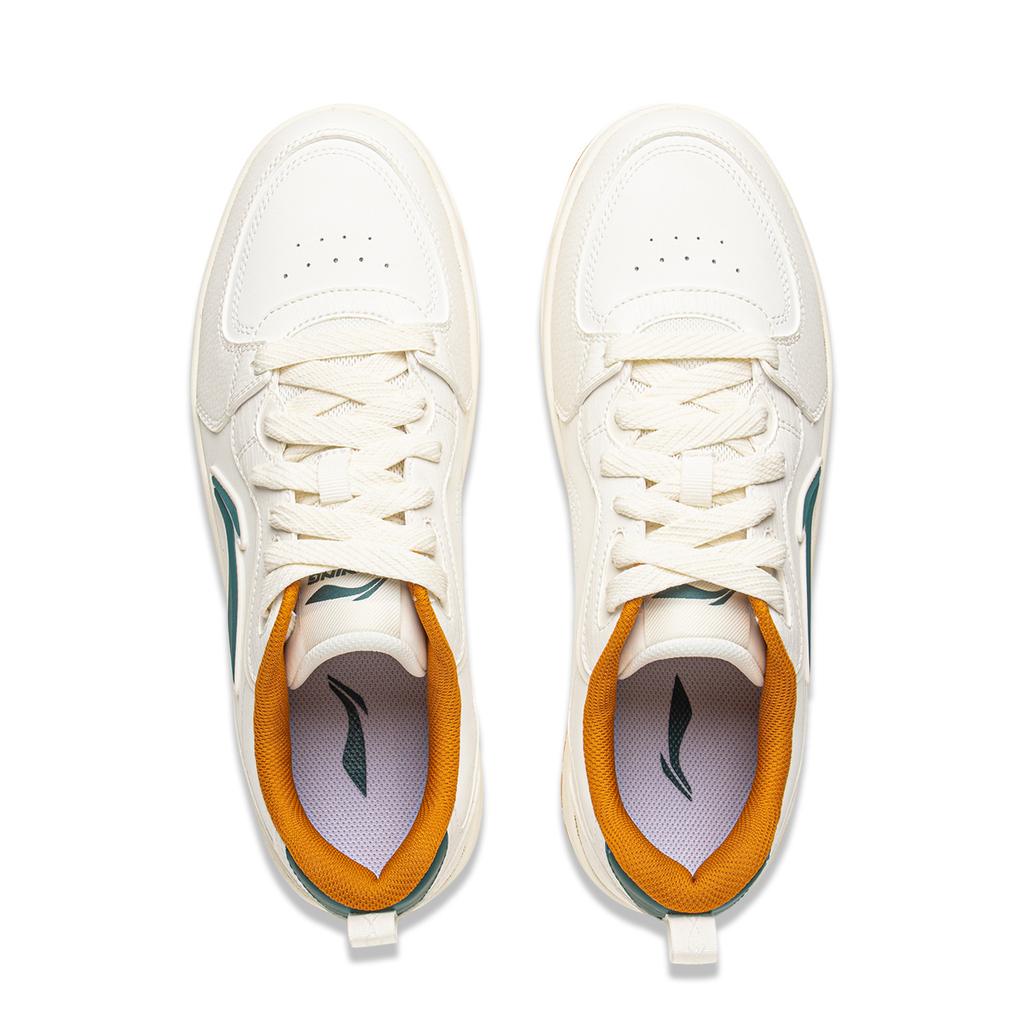 Li Ning Tianji Soft Slip Resistant Cushioning Abrasion Resistant Height Increasing Low top Skateboard Shoes Men's White AGCV341-3