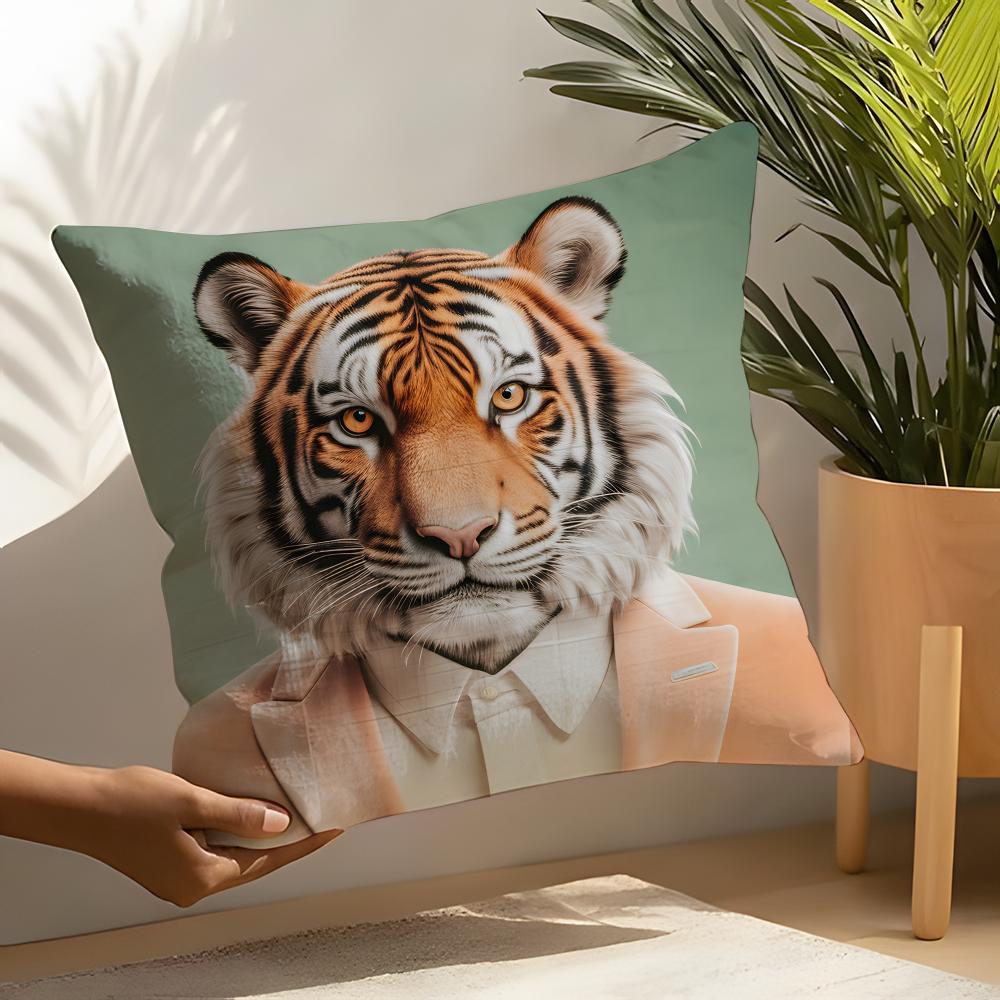 Nordic Fashion Animal Pillow Case Linen Cushion Covers For Decorative Sofa Home Pillows Case Car Chair Pillows Cases