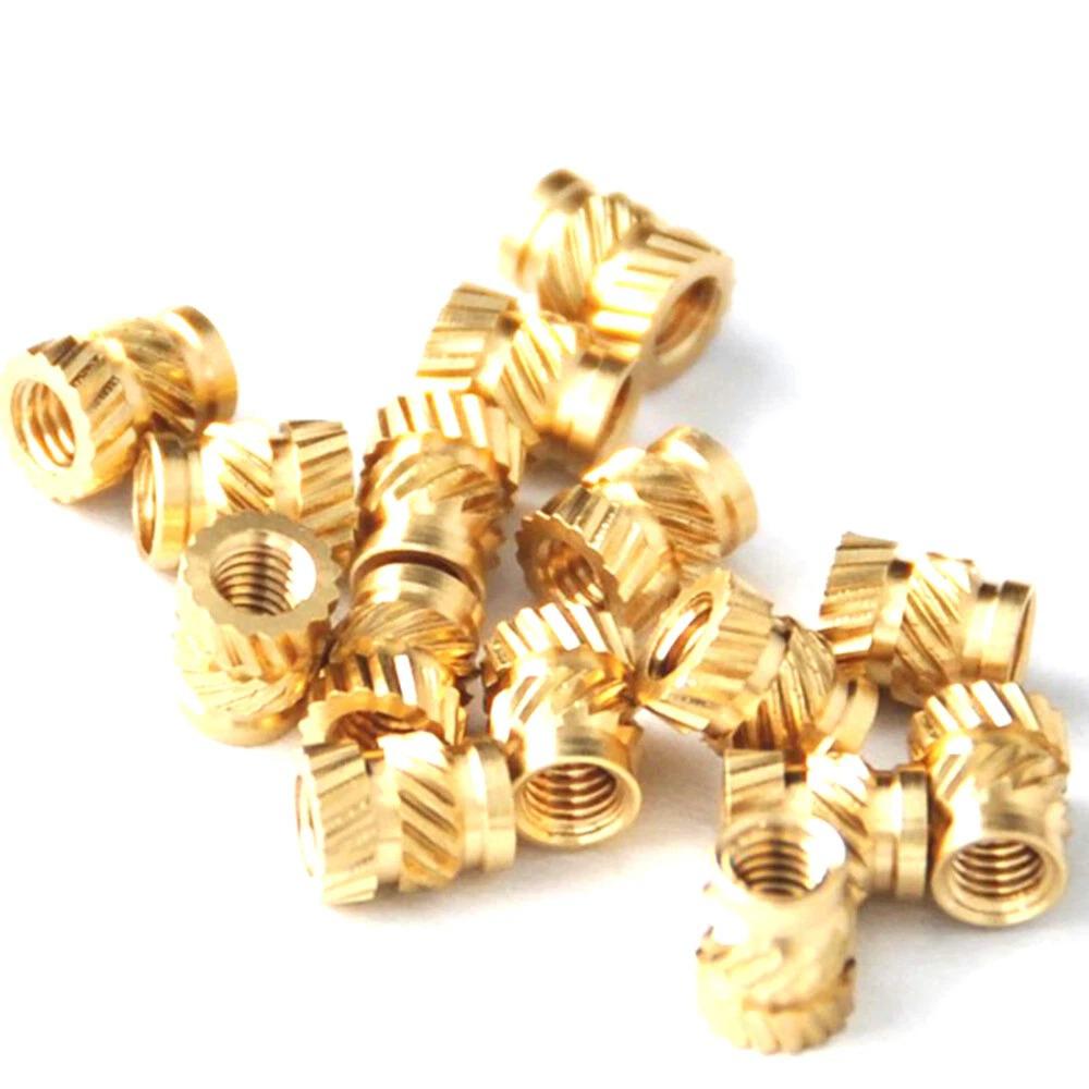 30/50/100pcs M3 Brass Knurled Heat Set Inserts Threaded Heat Resistant Embedment Nuts for 3D Printing Plastic Injection