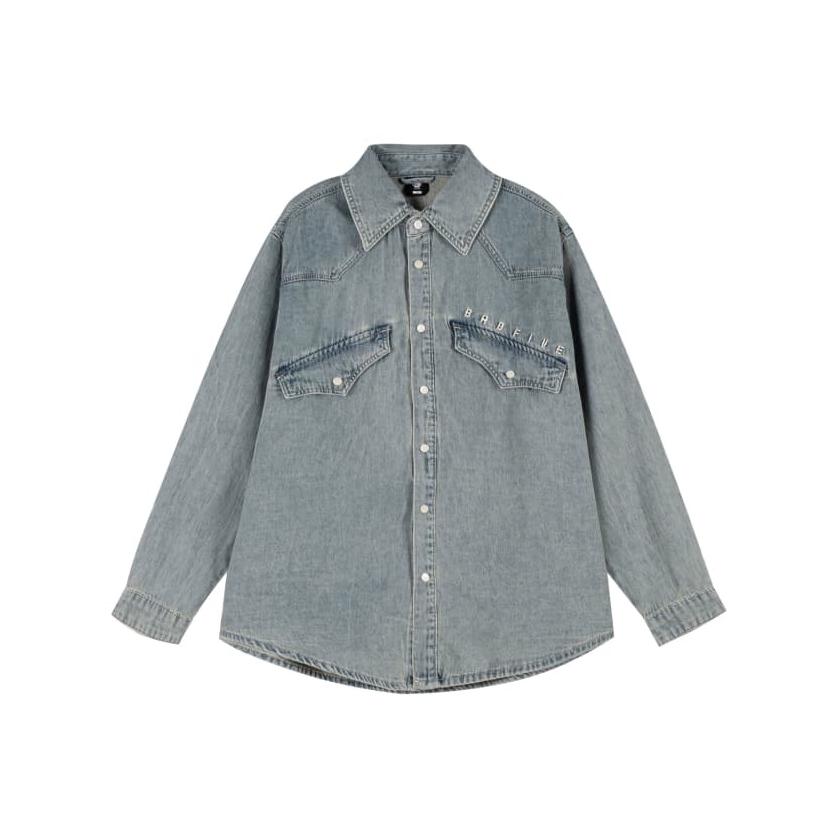 Li-Ning Soft Breathable Versatile Loose Denim Jacket With Back Letter Single Row Buttons Men Jackets AJDV113-2