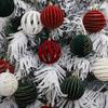 6pcs White Red Green Christmas Pendant Ball Christmas Tree Hanging Decoration  Hotel Office Decor