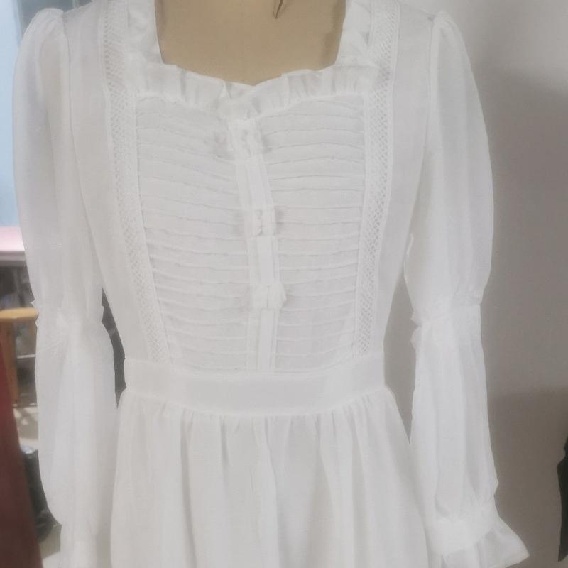 

Французское белое платье женское весеннее винтажное в стиле принцессы ретро винтажная юбка XL