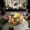 Deer Antler Flowers,Round Area Rug,Carpet Rug for Living Room Bedroom Sofa Playroom Decor,Non-slip Floor Mat