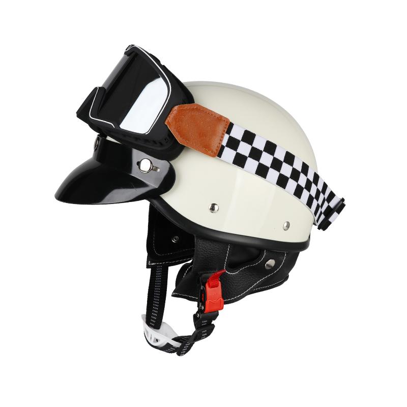 

Motorcycle Half Helmet Summer Design with Scarf And Ventilated Lens Multi-Color Matching for Bikers M