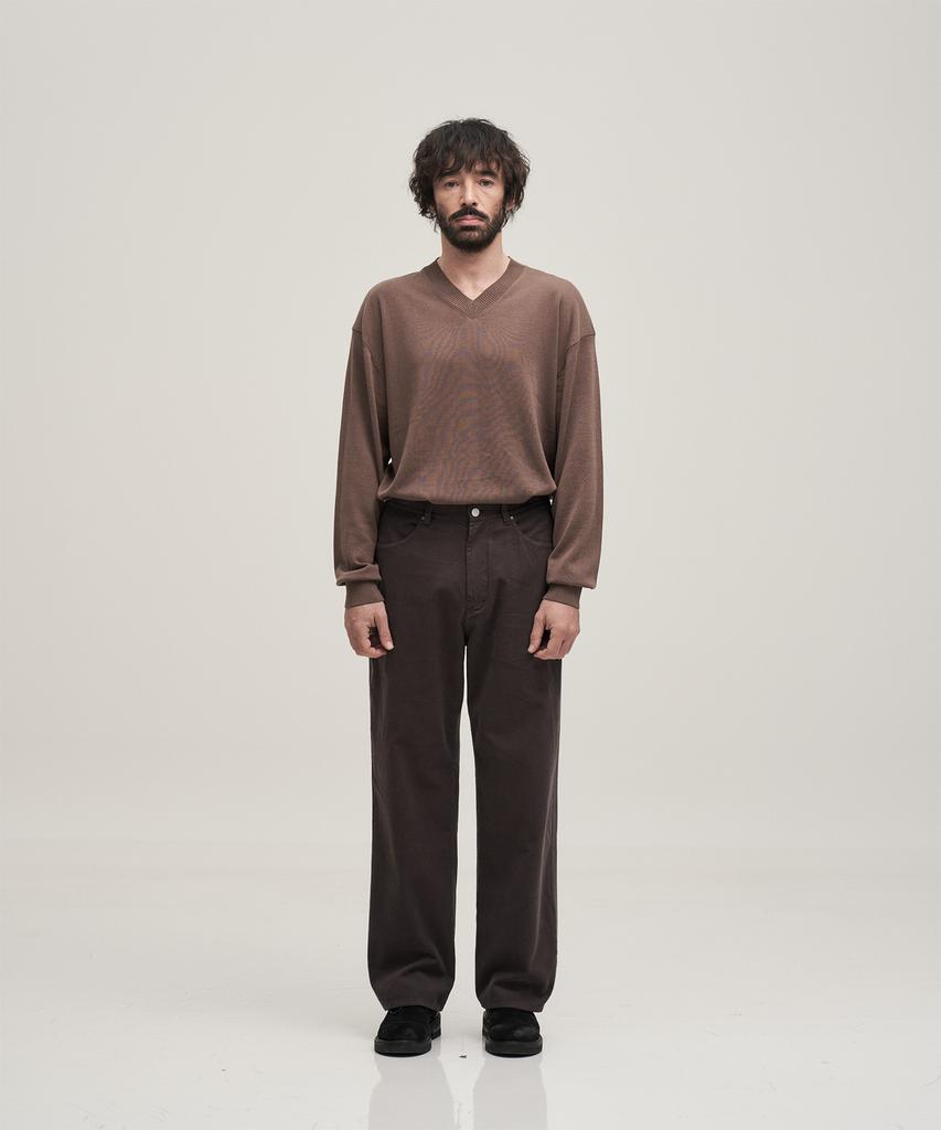 ANOTHER OFFICE Kurt Light Corduroy Pants (Charcoal Brown)