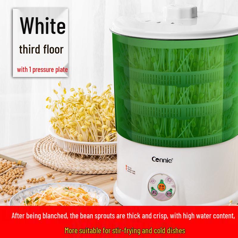 Smart Household Bean Sprout Machine: Large Capacity Self-Growing Bucket for Mung and Vegetable Sprouts