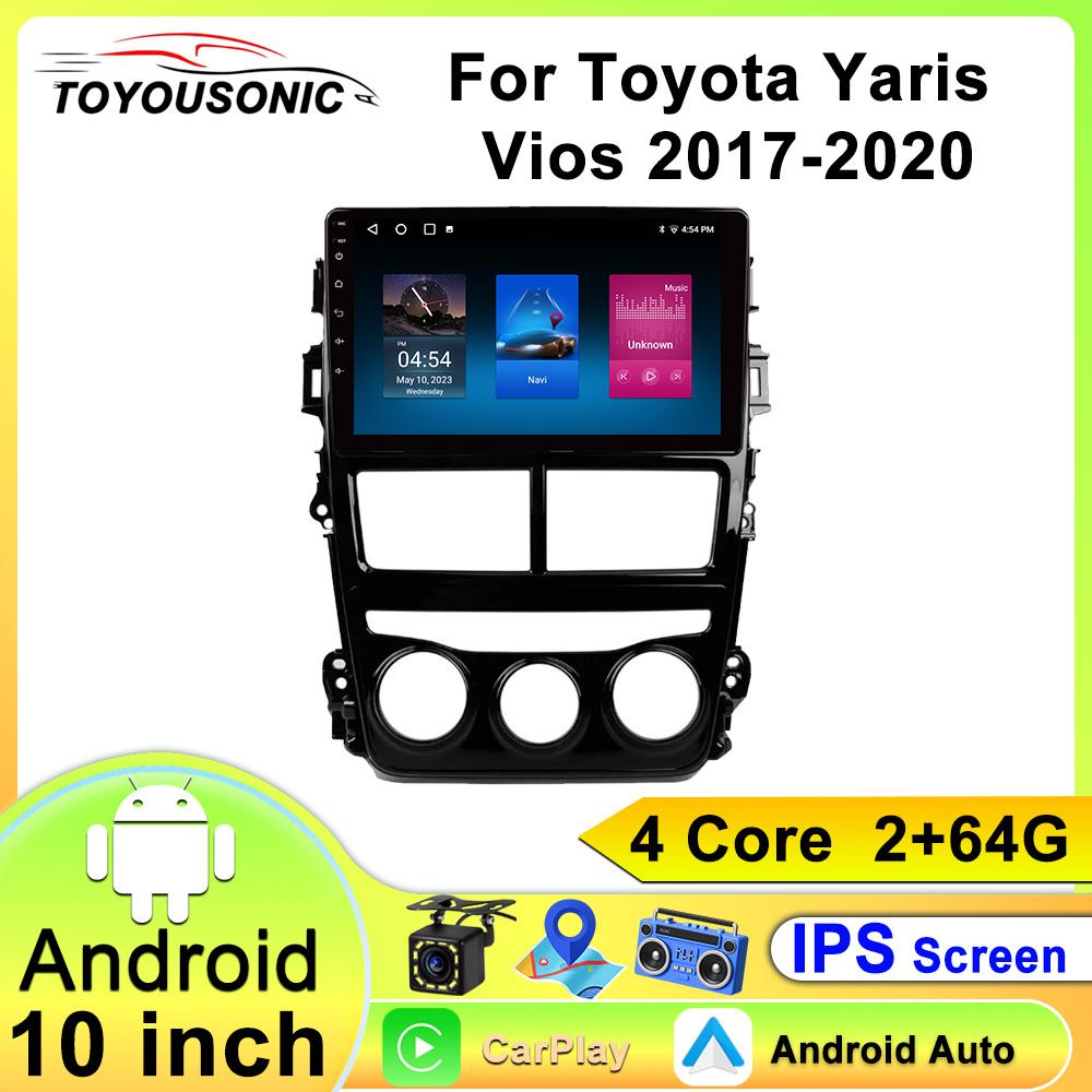 

For Toyota Yaris Vios 2017-2020 Navigation GPS Android Car Radio Multimedia Player Stereo wifi+4G Carplay auto video 4 core-2+64gb чорний