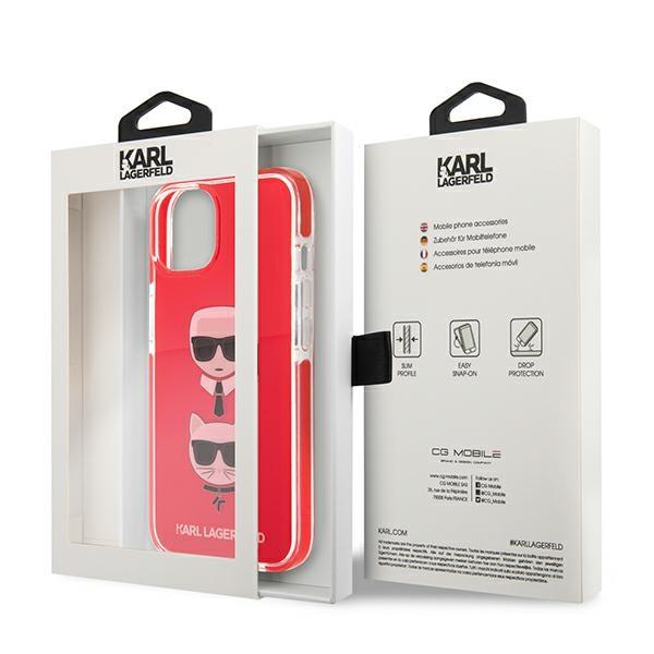 Karl Lagerfeld Klhcp13Stpe2Tr Iphone 13Mini 5,4 Hardcase Czerwony/Red Karl&Choupette Head