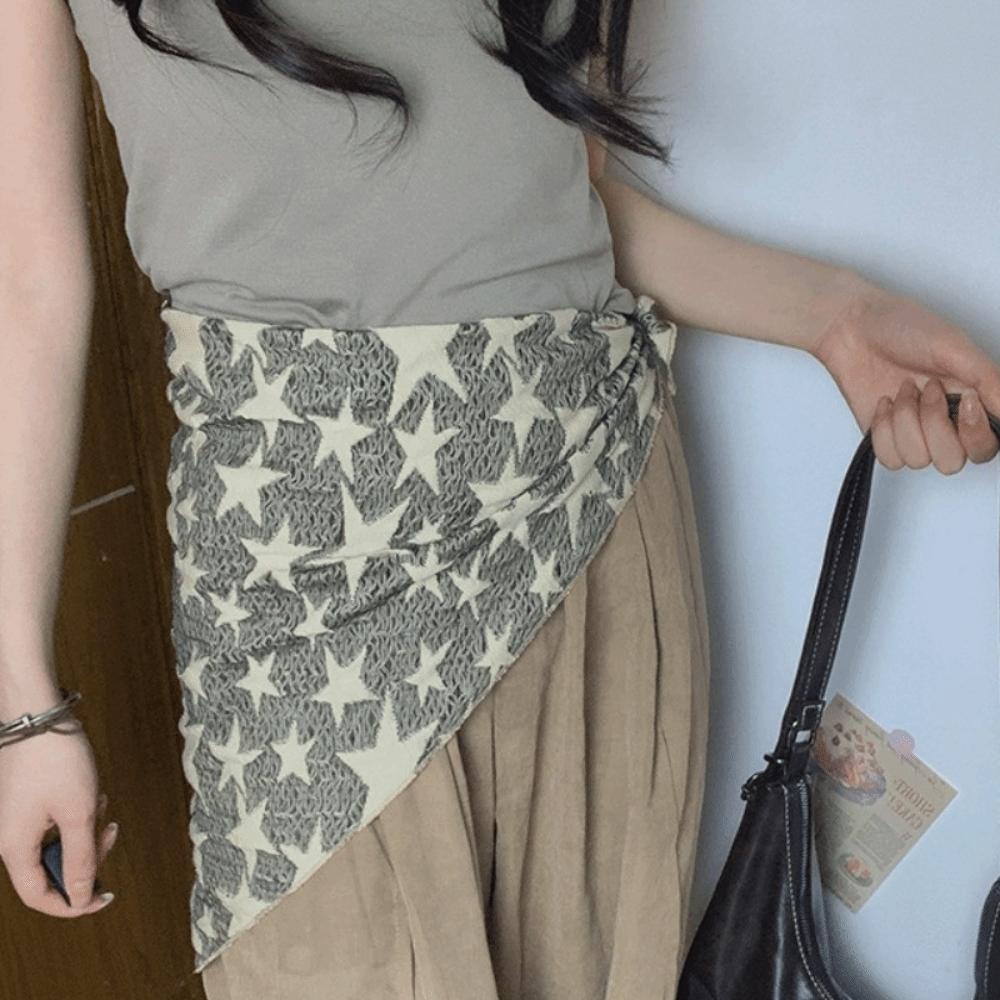 Soft Wrap Y2K Hip Scarf Hip Hop Knitted Tube Top Turban Accessories Star Hair Scarf  Spicy Girls
