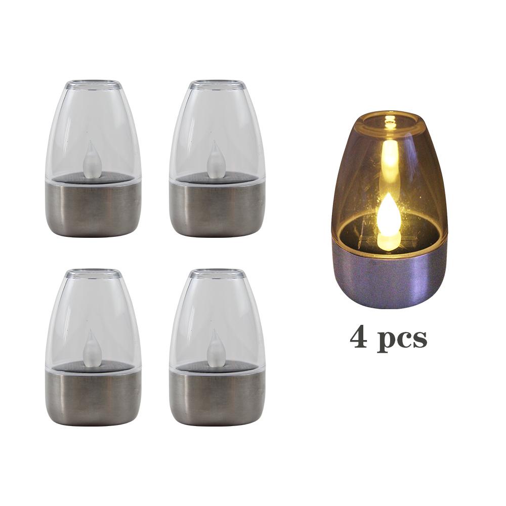 Solar Candle Light Outdoor LED Flameless Metal Candle Lamp Terrace Halloween Decoration Light Garden Waterproof Yard Lawn Light