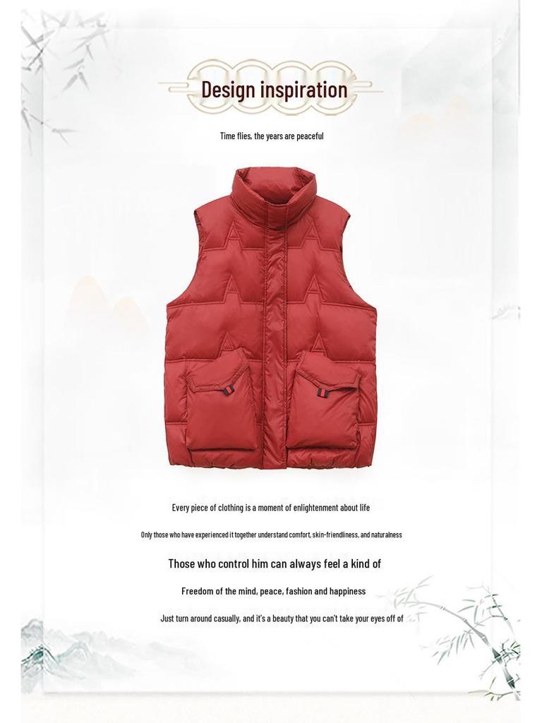 Women's Lightweight Down Vest - 2024 Autumn/Winter Fashion Stand Collar, Short Outerwear for Moms