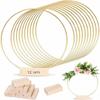Couronne à Base en Bois Anneau en Fer Anneaux Métalliques Dorés Anneau Floral Centre de Table Métal Doré Taille 30cm Centres de Table Cercle Doré