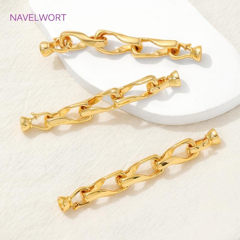 18K Gold Plated Brass Connectors Clasps,Fasteners For Bracelet Accessories,Clasp For Jewelry,DIY Necklace Making Supplies