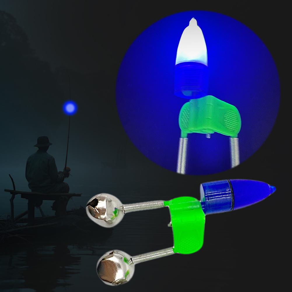 Fishing Pole Fish Bite Lure Alarm with Twin Bells Ring Fish Bite Alarm Indicator Outdoor Fishing Tackle